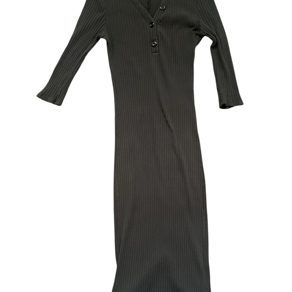 Green Ribbed Dress